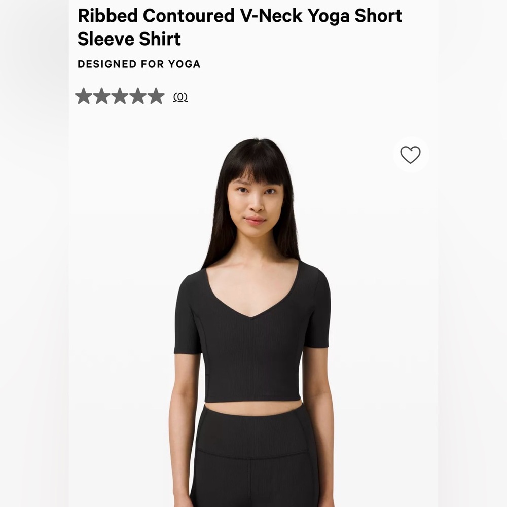 Black lululemon cropped fitted tshirt